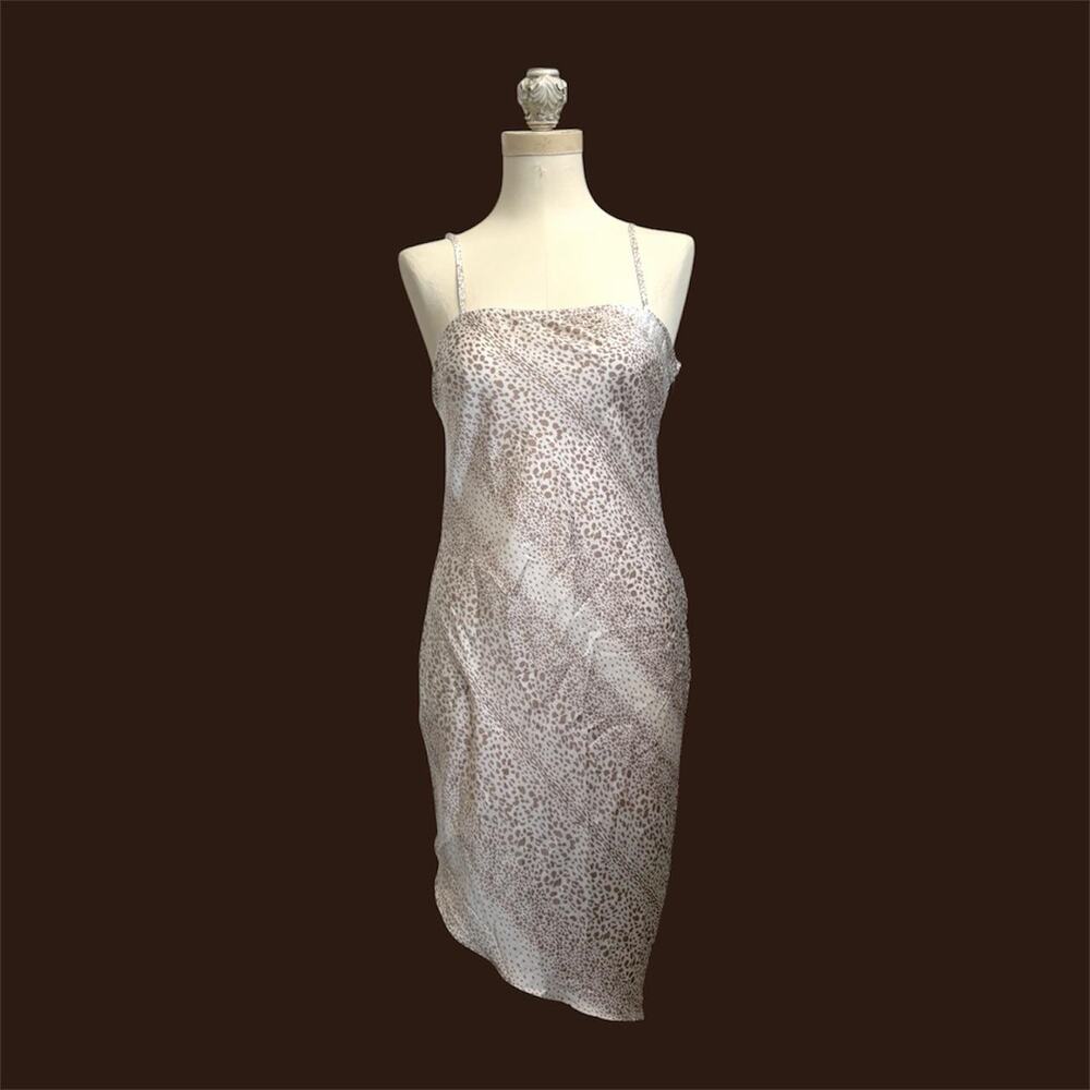 Leopard print slip dress with